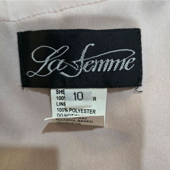 LA FEMME 27920 Embellished Mesh A-Line Gown NWOT size 10 Mauve/Pink - Picture 6 of 6